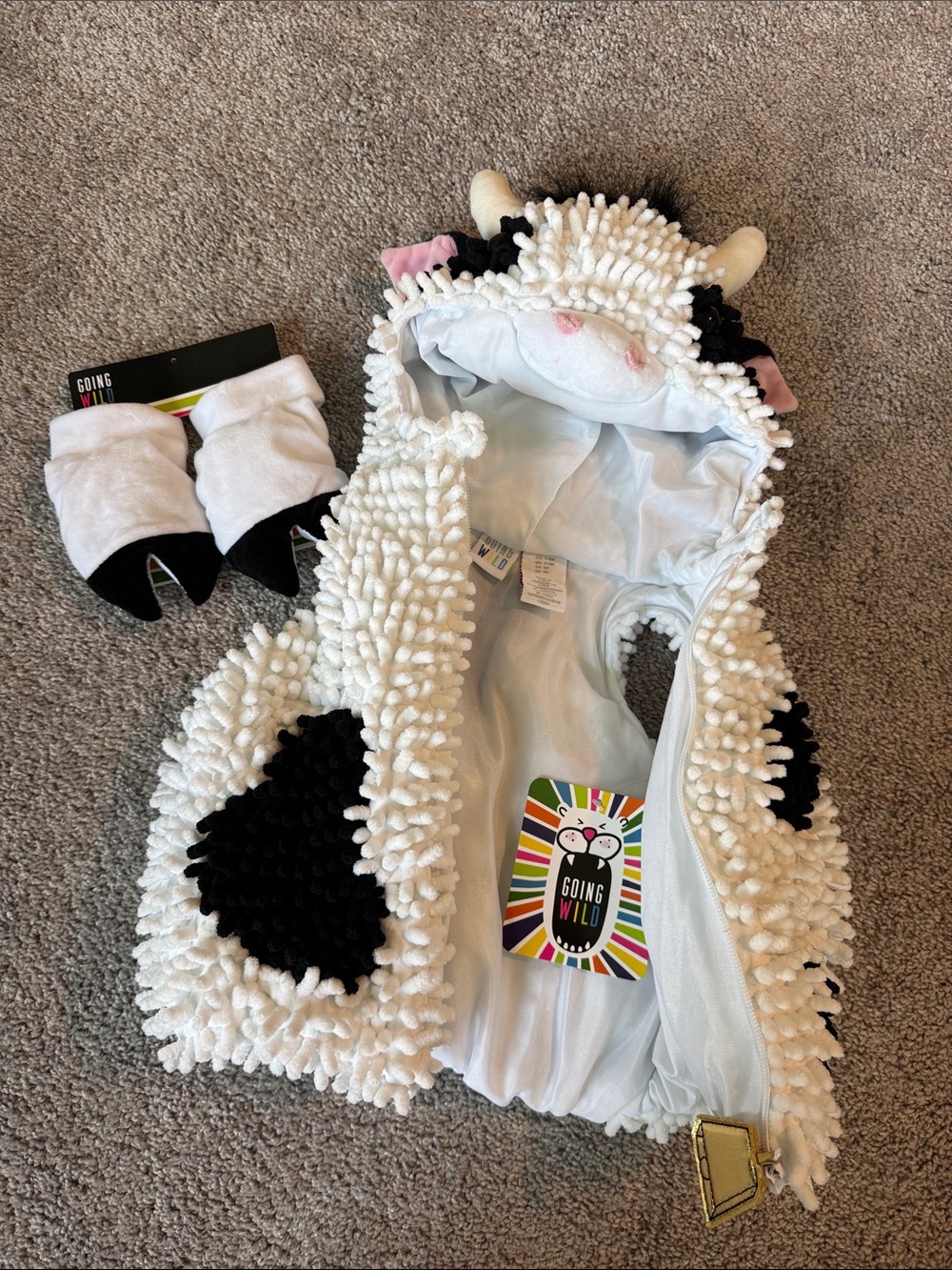Going Wild Cow Costume with Hoof Mittens